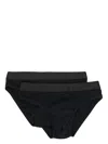 Zegna Logo-waistband Briefs Set Of 2 In Black