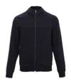 Zegna Logo Zipper Hooded Casual Jacket In Black