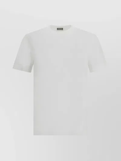 Zegna Logoed Cotton T-shirt For Casual Sophistication In N00