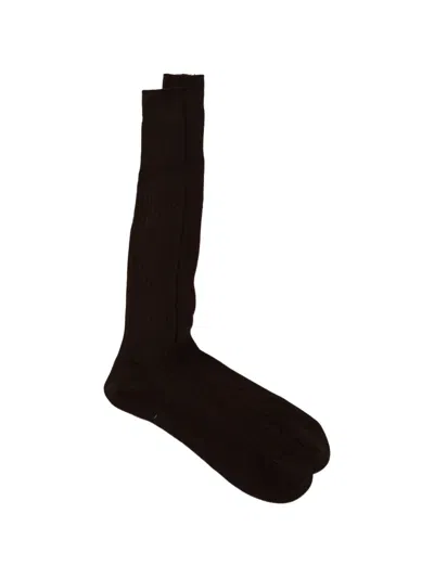 Zegna Logo-print Knee Socks In Black