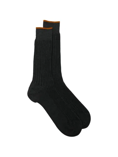 Zegna Logo-print Mid-calf Socks In Black