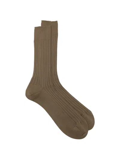 Zegna Logo-print Mid-calf Socks In Green
