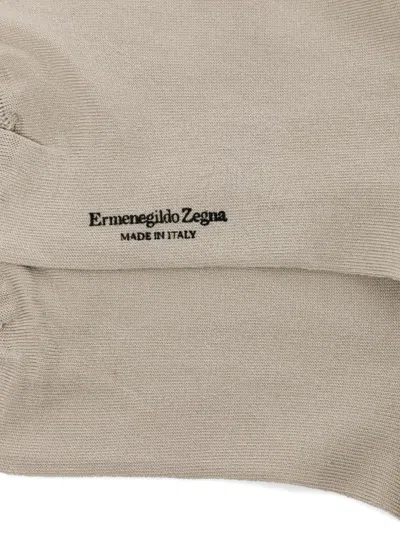 Zegna Logo-print Mid-calf Socks In Neutral