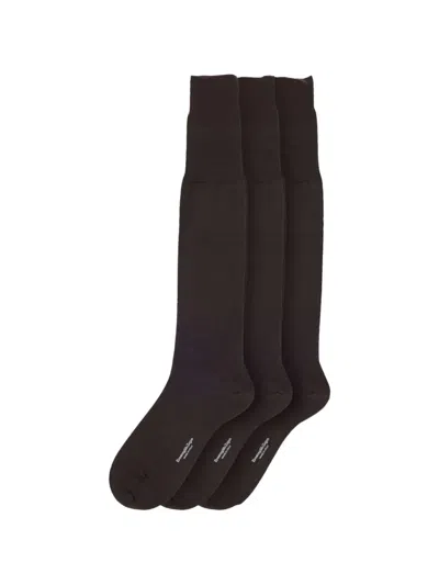 Zegna Logo-print Wool-blend Socks In Brown