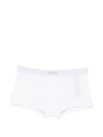 Zegna Logo-waistband Boxer Briefs In White