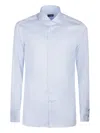 Zegna Long-sleeve Button-cuff Shirt In Blue