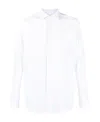 Zegna Micro Striped Trecapi Tailored Fit Long Sleeve Shirt In White