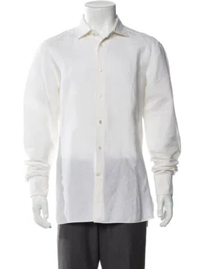 Pre-owned Zegna Long Sleeve Dress Shirt In Neutral