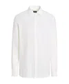 Zegna Micro Striped Trecapi Tailored Fit Long Sleeve Shirt In White