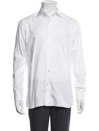 Pre-owned Zegna Long Sleeve Dress Shirt In White