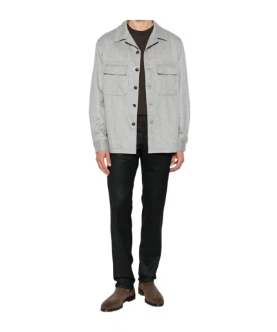 Zegna Long Sleeve Jacket In Gray
