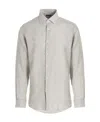 Zegna Long-sleeve Linen Shirt In Gray