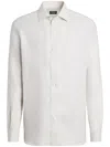 Zegna Luxury Linen Button-up Shirt In White