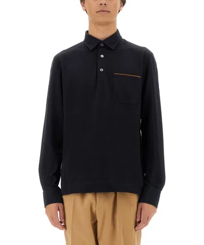 Zegna Cotton Polo In Blue