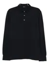Zegna Long-sleeve Polo Shirt In Blue