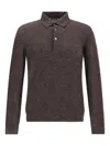Zegna Silk Long Sleeve Top In Brown