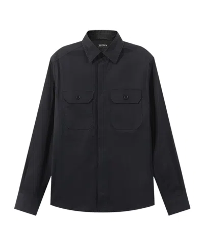 Zegna Long Sleeve Shirt In Black