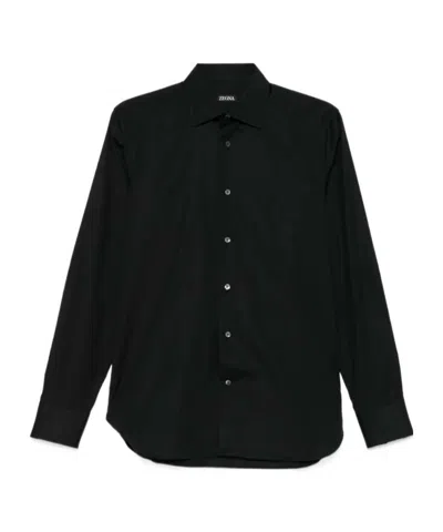 Zegna Long Sleeve Shirt In Black