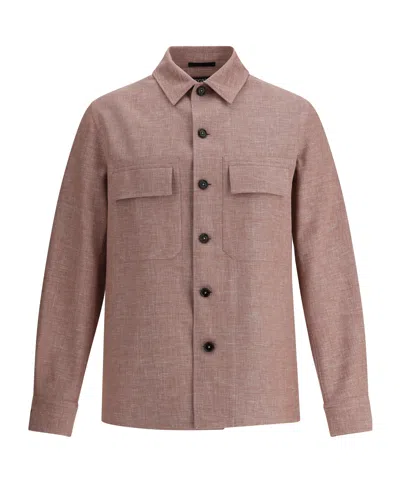 Zegna Overshirt Shirt In Pink