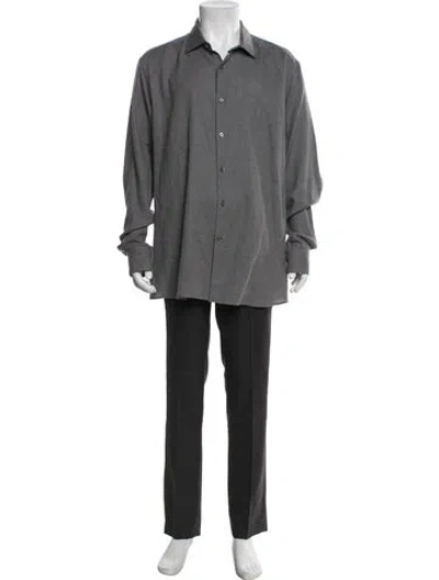 Pre-owned Zegna Long Sleeve Shirt In Gray