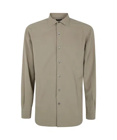 Zegna Long Sleeve Shirt. In Nude