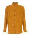 Zegna Camicia In Lino Arancione  Uomo In Yellow
