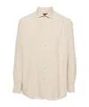 Zegna Long-sleeve Silk Shirt In Nude