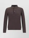 Zegna Silk Long Sleeve Top In Brown