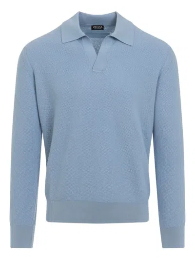 Zegna Long-sleeve Sweater In Blue