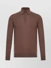 Zegna Long Sleeve Turtleneck Polo Knitwear In Brown