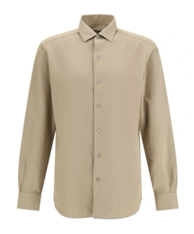 ZEGNA ZEGNA LONG SLEEVED BUTTONED SHIRT