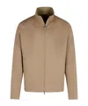 Zegna Beige Polyester Bomber Jacket Men In Nude