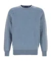 Zegna Cashmere Crew Neck Long Sleeve Sweater In Blue