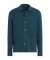 Zegna Textured Wool Shirt Jacket In Green