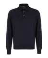 Zegna Cashseta Essential Long Sleeve Regular Fit Polo Shirt In Blue
