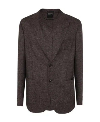 ZEGNA ZEGNA SINGLE-BREASTED TWILL BLAZER