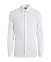 Zegna Long-sleeved Lapel Shirt In White