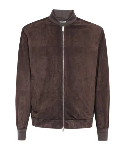 ZEGNA LONG-SLEEVED LEATHER JACKET