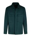 Zegna Overshirt Linen Concealed Placket In Green