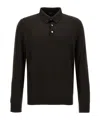 Zegna Cashseta Essential Long Sleeve Regular Fit Polo Shirt In Black