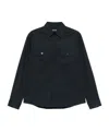 Zegna Long-sleeved Poplin Shirt In Black
