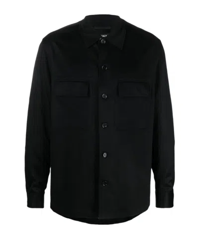 Zegna Oasi Cashmere Overshirt In Navy