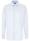 Zegna Collared Long Sleeves Shirt In Blue