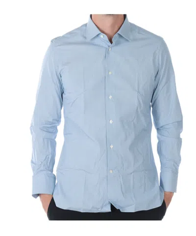 Zegna Long-sleeved Shirt In Blue