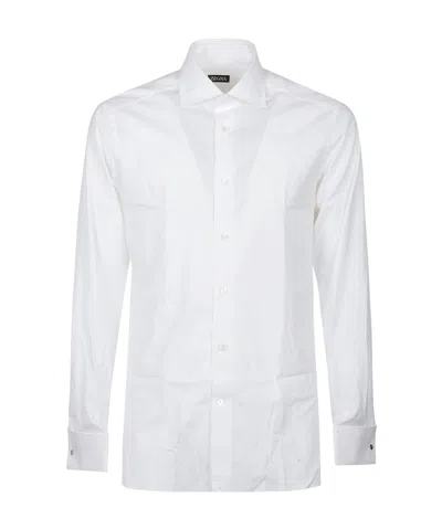 ZEGNA ZEGNA LONG-SLEEVED CURVED HEM SHIRT
