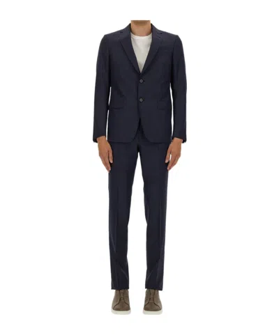 Zegna Long-sleeved Suit In Black