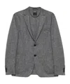 Zegna Interlock Twill Blazer In Gray