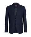 Zegna Men's Wool And Linen Jacket In Blue