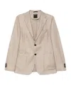 Zegna Long-sleeved Suit Jacket In Brown