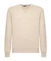Zegna V-neck Knitted Jumper In Beige
